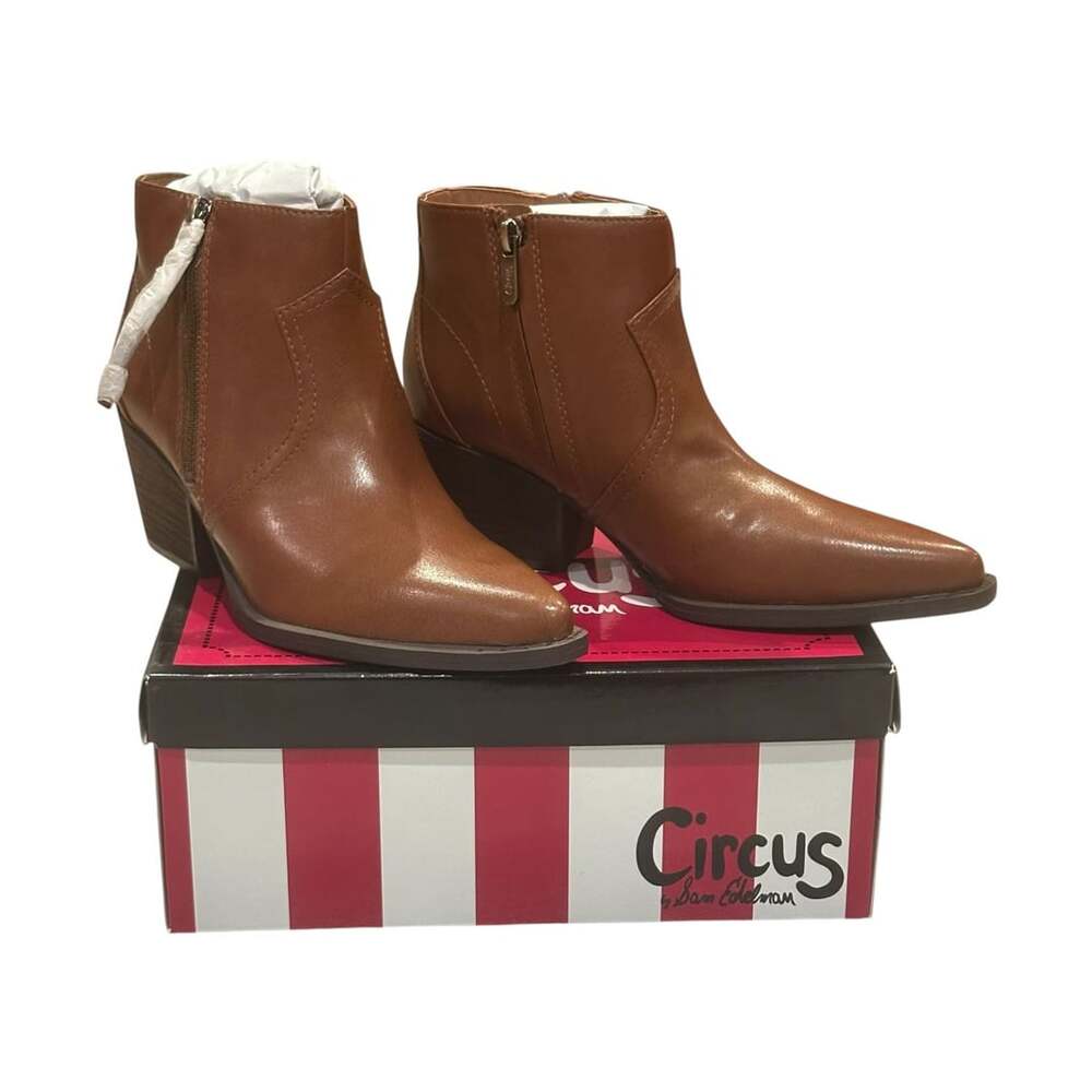Circus by Sam Edelman Whistler Bootie Brown Saddle Leather Women’s Size 7.5